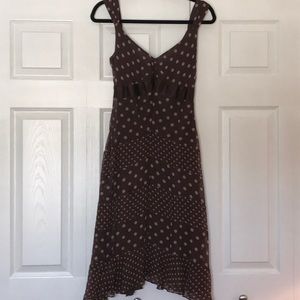 Brown and pink polka dot BCBG dress size 2